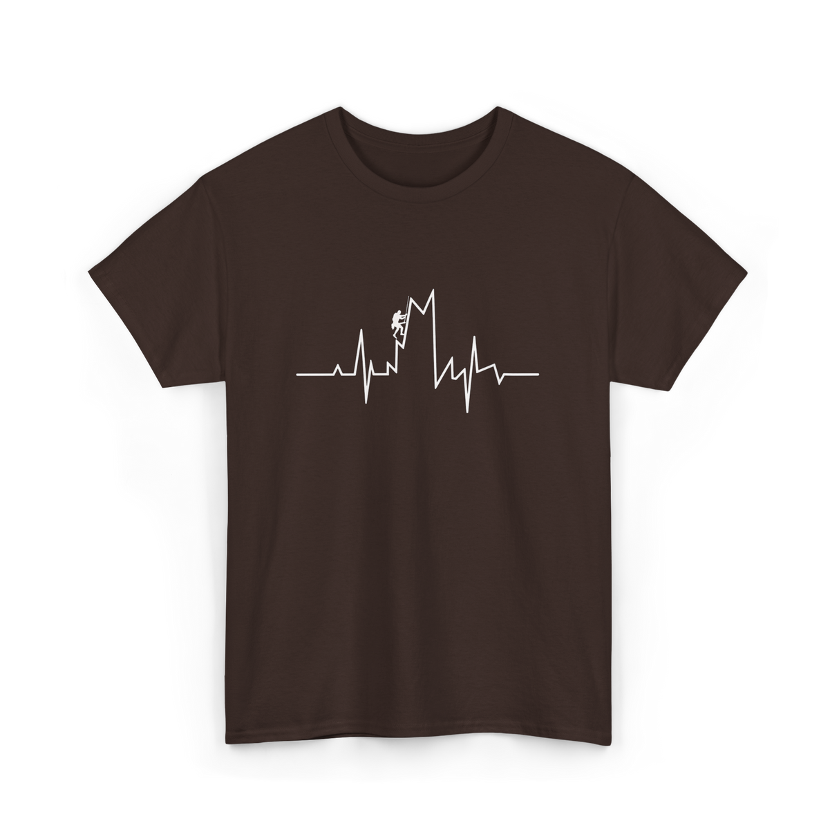 Climb Higher Rock Climbing EKG T-Shirt - Dark Chocolate