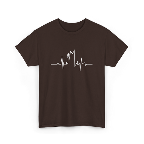 Climb Higher Rock Climbing EKG T-Shirt - Dark Chocolate