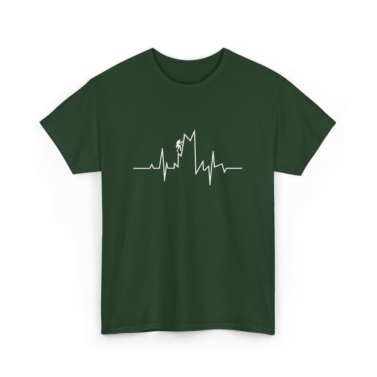 Climb Higher Rock Climbing EKG T-Shirt - Forest Green