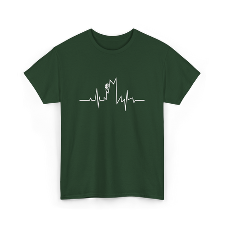 Climb Higher Rock Climbing EKG T-Shirt - Forest Green