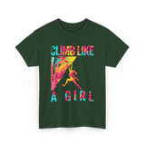 Climb Like A Girl Climbing T-Shirt - Forest Green