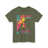 Climb Like A Girl Climbing T-Shirt - Military Green