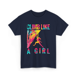 Climb Like A Girl Climbing T-Shirt - Navy