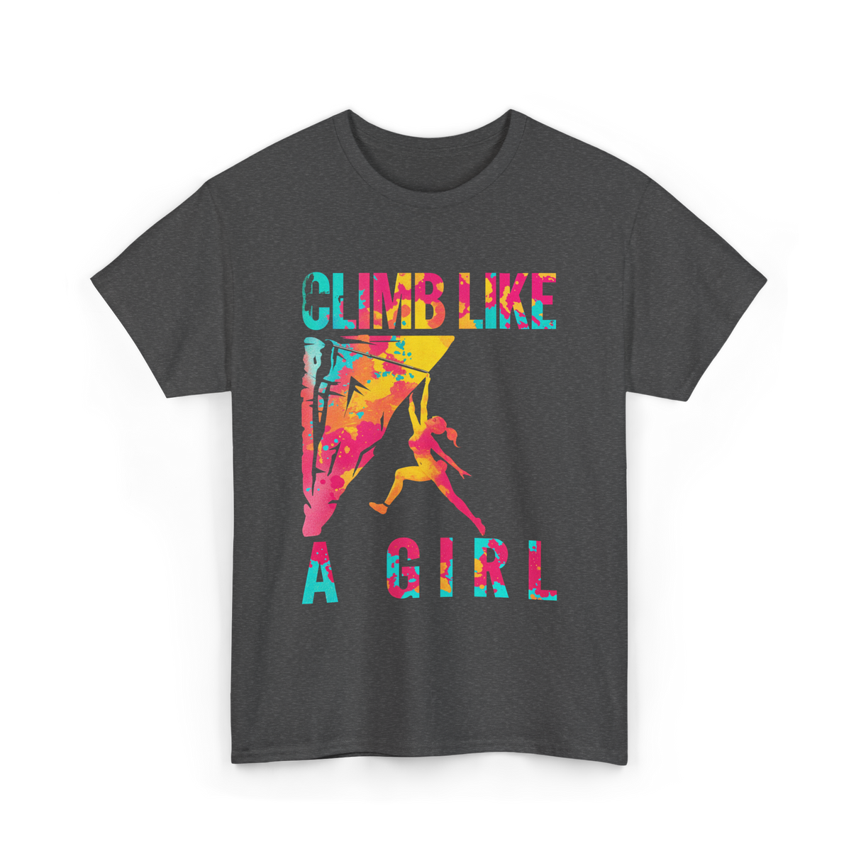 Climb Like A Girl Climbing T-Shirt - Dark Heather