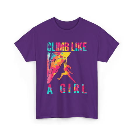 Climb Like A Girl Climbing T-Shirt - Purple