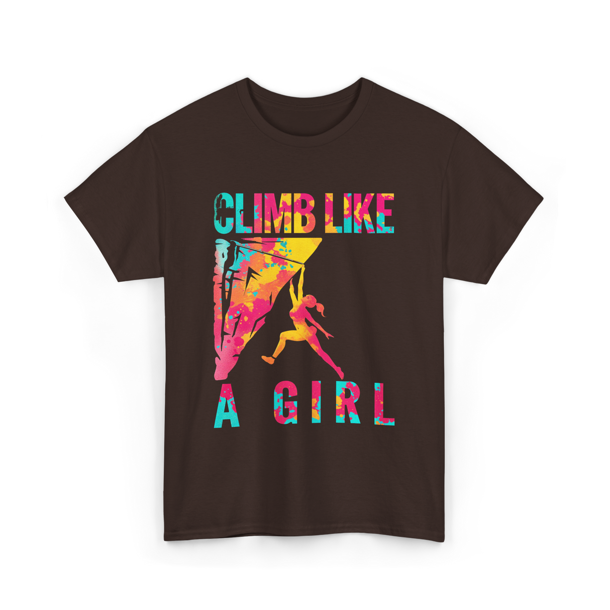 Climb Like A Girl Climbing T-Shirt - Dark Chocolate