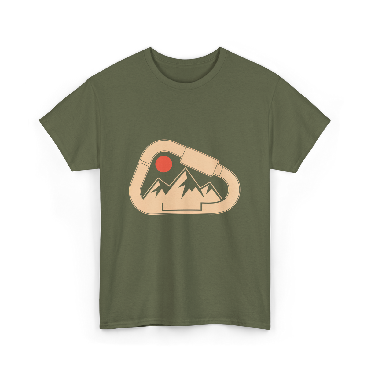 Climbing Mountains Carabiner T-Shirt - Military Green