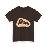 Climbing Mountains Carabiner T-Shirt - Dark Chocolate