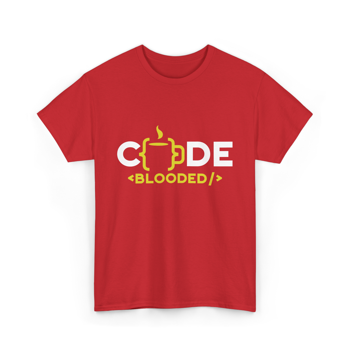 Code Blooded Coder Coding T-Shirt - Red