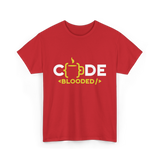 Code Blooded Coder Coding T-Shirt - Red