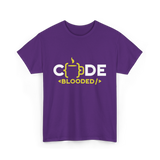 Code Blooded Coder Coding T-Shirt - Purple