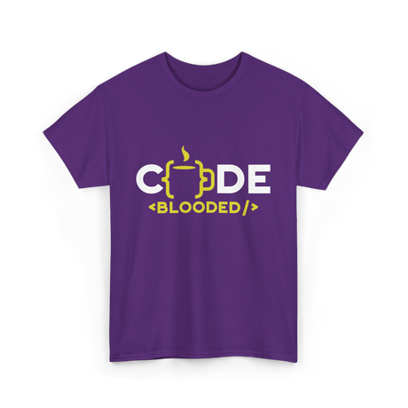 Code Blooded Coder Coding T-Shirt - Purple