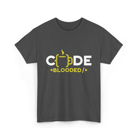 Code Blooded Coder Coding T-Shirt - Dark Heather