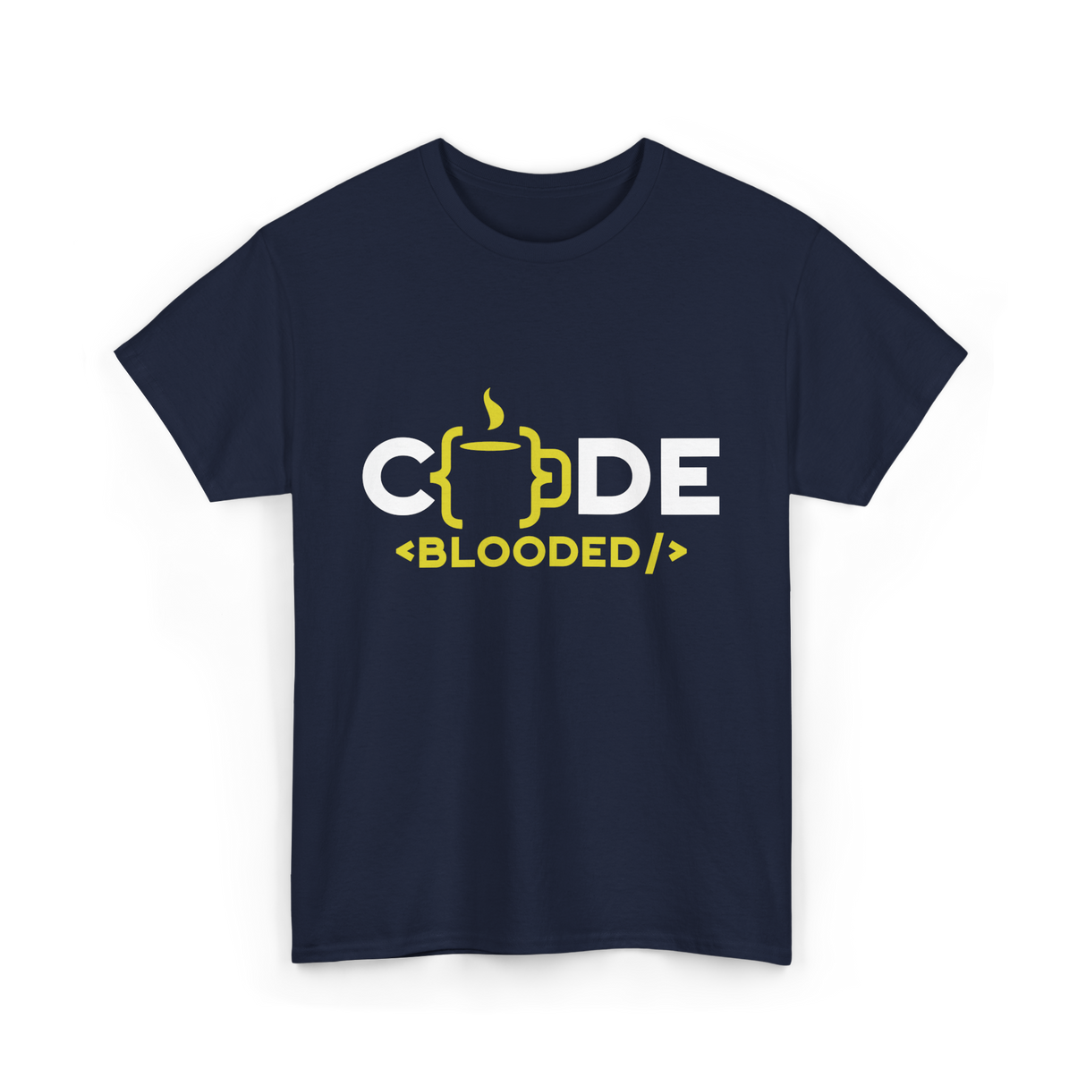 Code Blooded Coder Coding T-Shirt - Navy