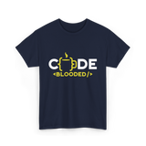 Code Blooded Coder Coding T-Shirt - Navy