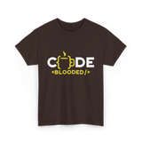 Code Blooded Coder Coding T-Shirt - Dark Chocolate