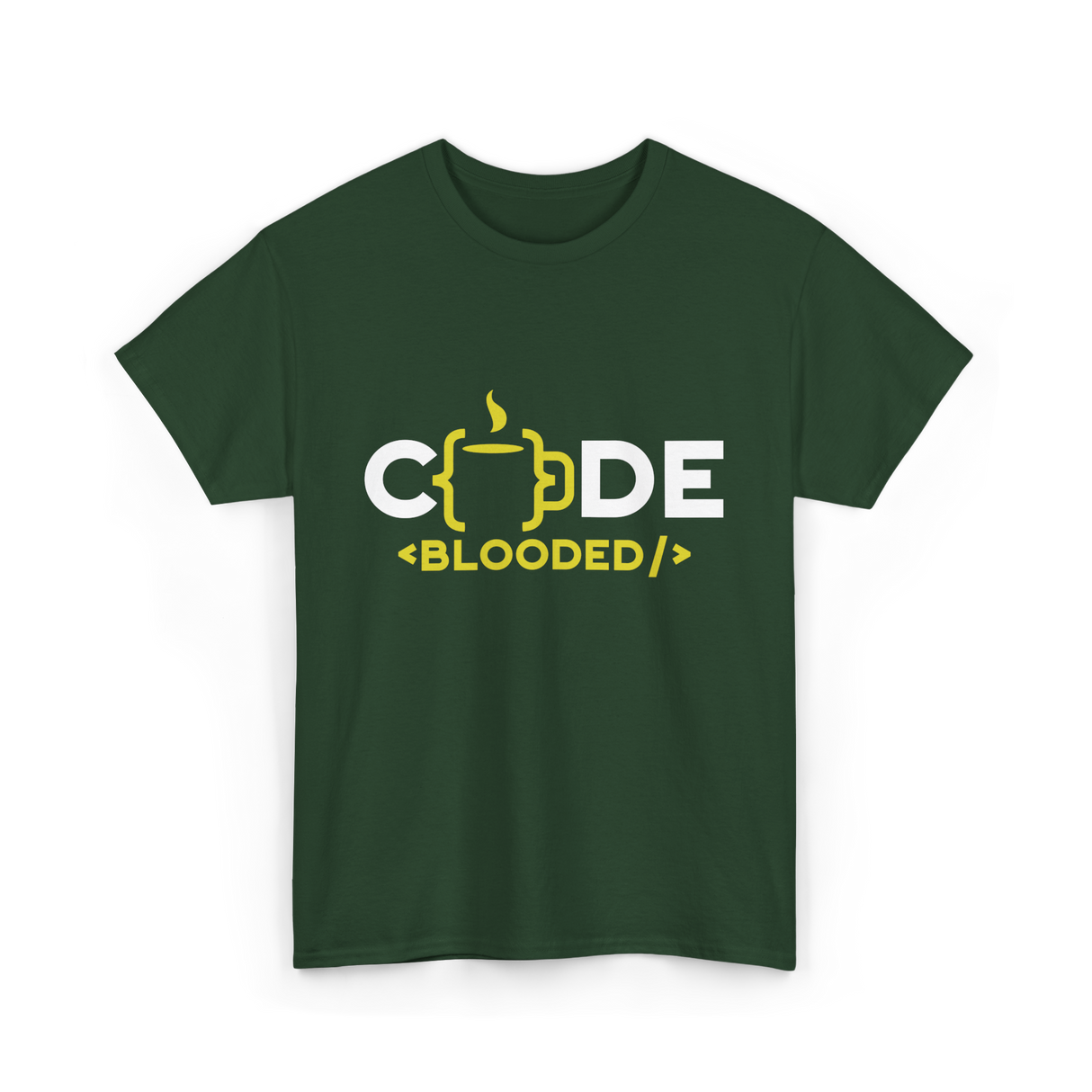 Code Blooded Coder Coding T-Shirt - Forest Green