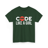 Code Programmer Coder Coding T-Shirt - Forest Green