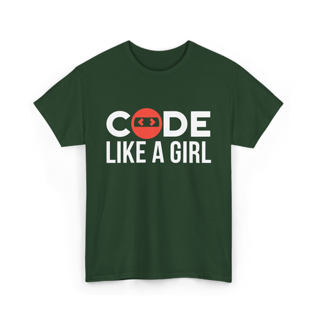 Code Programmer Coder Coding T-Shirt - Forest Green