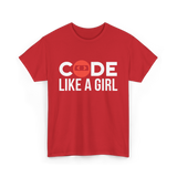 Code Programmer Coder Coding T-Shirt - Red