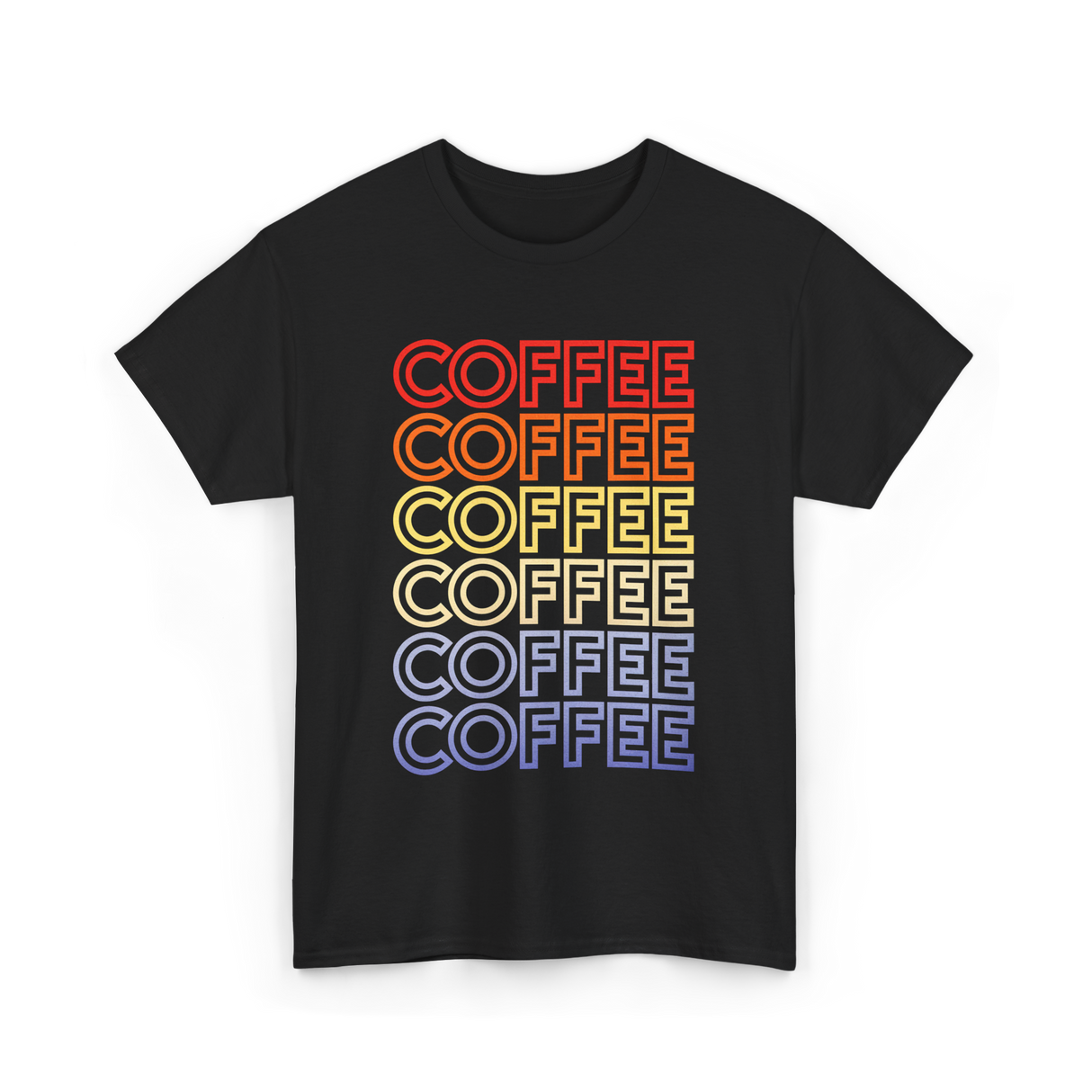 Coffee Coffee Coffee Coffee Art T-Shirt - Black