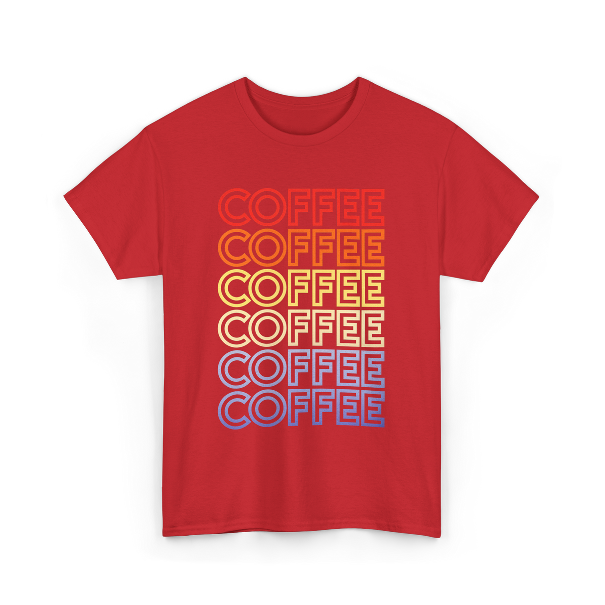 Coffee Coffee Coffee Coffee Art T-Shirt - Red