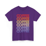 Coffee Coffee Coffee Coffee Art T-Shirt - Purple