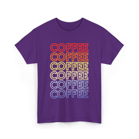 Coffee Coffee Coffee Coffee Art T-Shirt - Purple