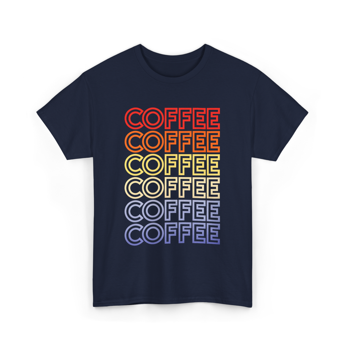 Coffee Coffee Coffee Coffee Art T-Shirt - Navy