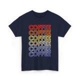 Coffee Coffee Coffee Coffee Art T-Shirt - Navy