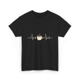 Coffee Heartbeat Coffee Drink T-Shirt - Black