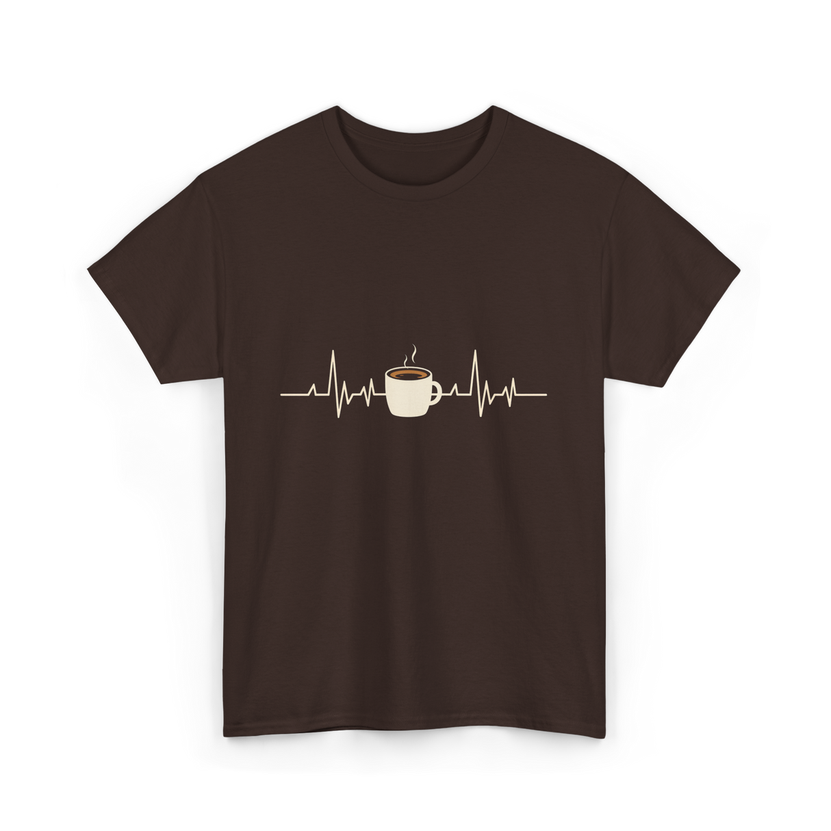 Coffee Heartbeat Coffee Drink T-Shirt - Dark Chocolate