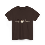 Coffee Heartbeat Coffee Drink T-Shirt - Dark Chocolate