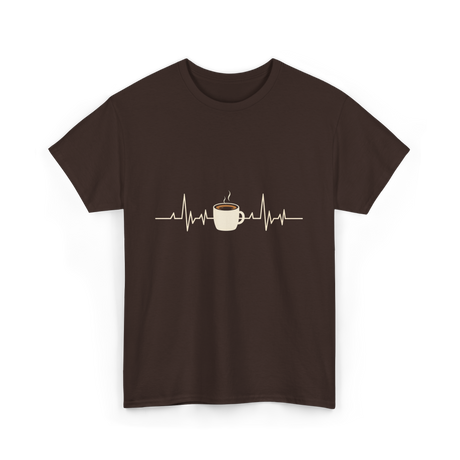 Coffee Heartbeat Coffee Drink T-Shirt - Dark Chocolate