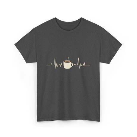 Coffee Heartbeat Coffee Drink T-Shirt - Dark Heather