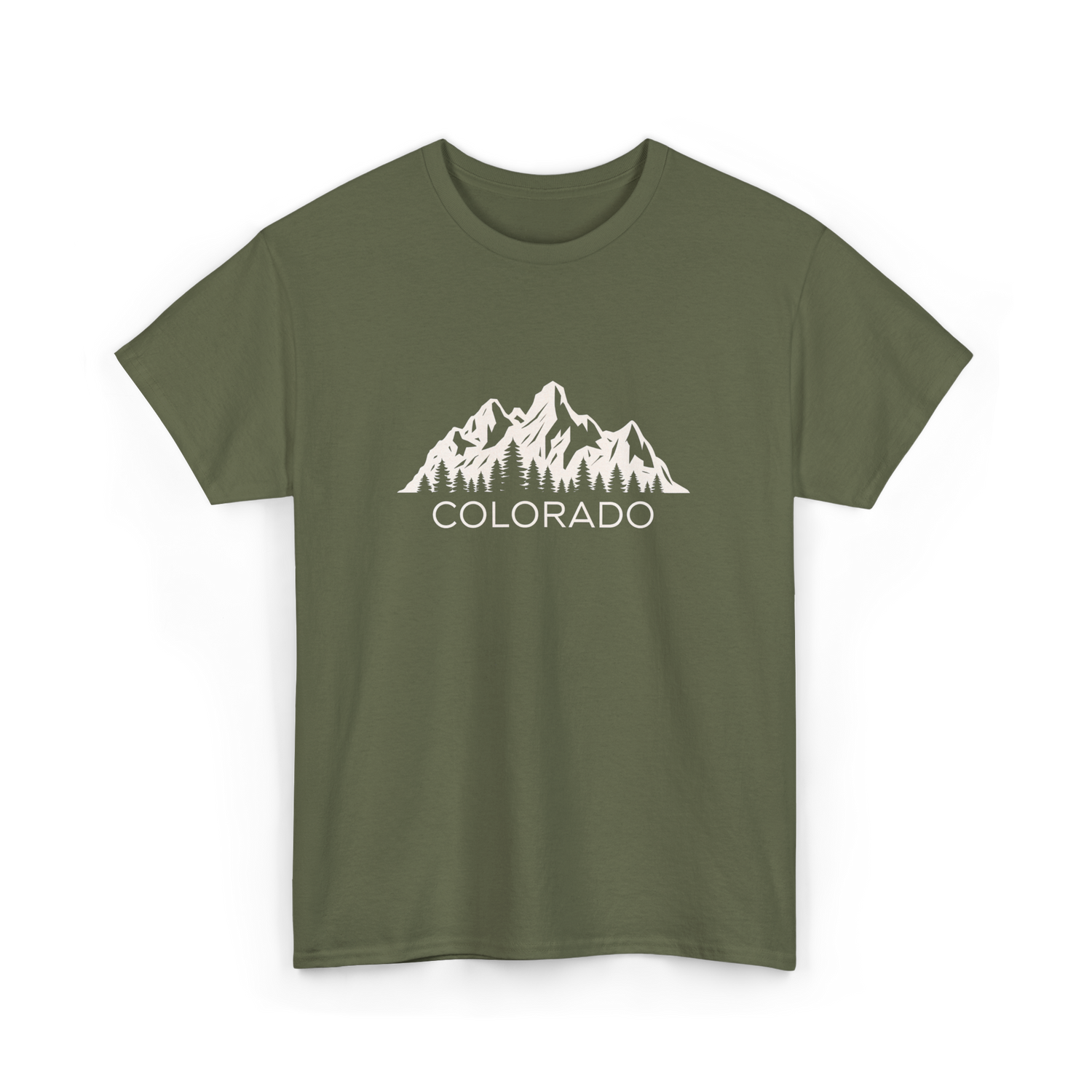Colorado Mountains Colorado T-Shirt - Military Green