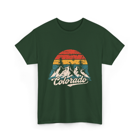 Colorado Mountains Nature Hiking T-Shirt - Forest Green