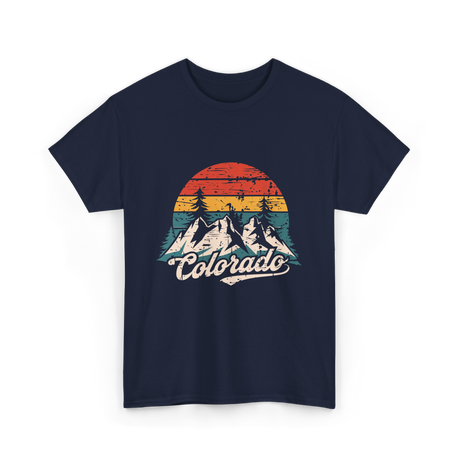 Colorado Mountains Nature Hiking T-Shirt - Navy