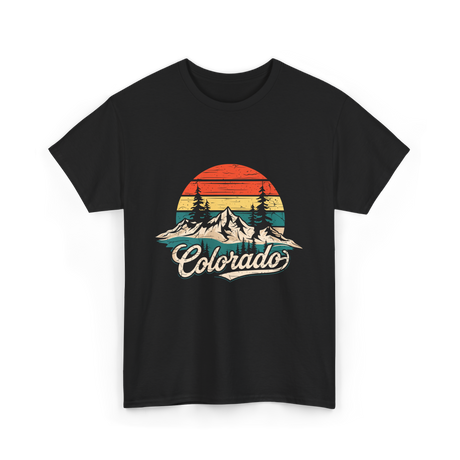 Colorado Retro Mountains Nature T-Shirt - Black