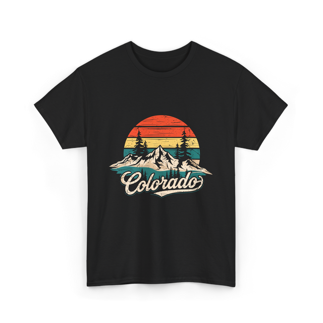 Colorado Retro Mountains Nature T-Shirt - Black