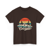 Colorado Retro Mountains Nature T-Shirt - Dark Chocolate