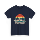 Colorado Retro Mountains Nature T-Shirt - Navy