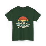 Colorado Retro Mountains Nature T-Shirt - Forest Green