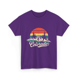 Colorado Retro Mountains Nature T-Shirt - Purple