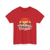 Colorado Retro Mountains Nature T-Shirt - Red