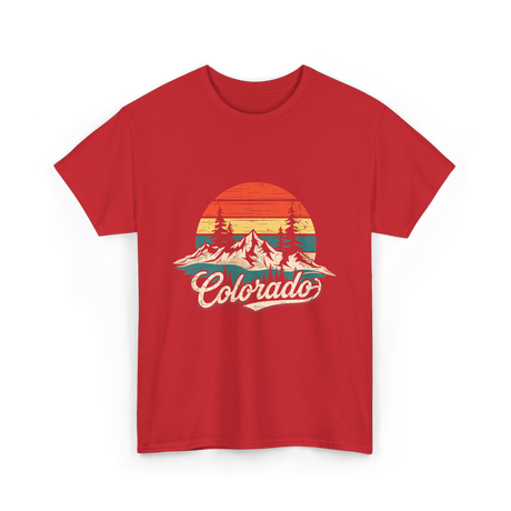 Colorado Retro Mountains Nature T-Shirt - Red