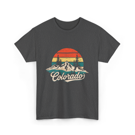 Colorado Retro Mountains Nature T-Shirt - Dark Heather