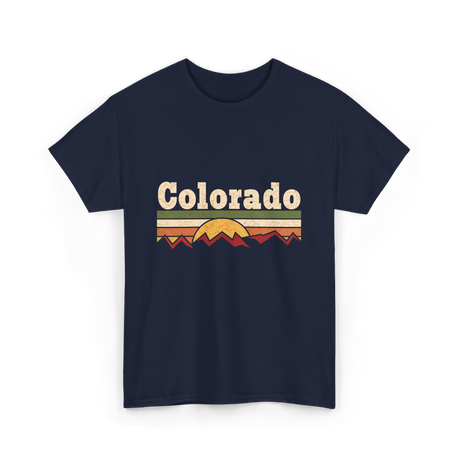 Colorado Vintage Retro Mountains T-Shirt - Navy