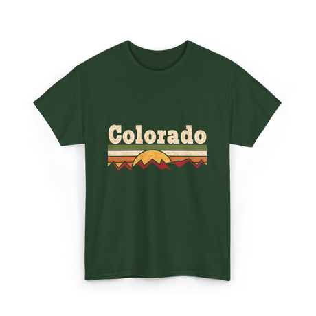 Colorado Vintage Retro Mountains T-Shirt - Forest Green