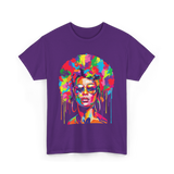 Colorful Afro Queen Afrocentric T-Shirt - Purple